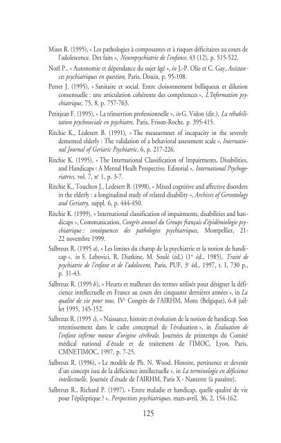 classification internationale des handicaps et santÃ© mentale - ctnerhi