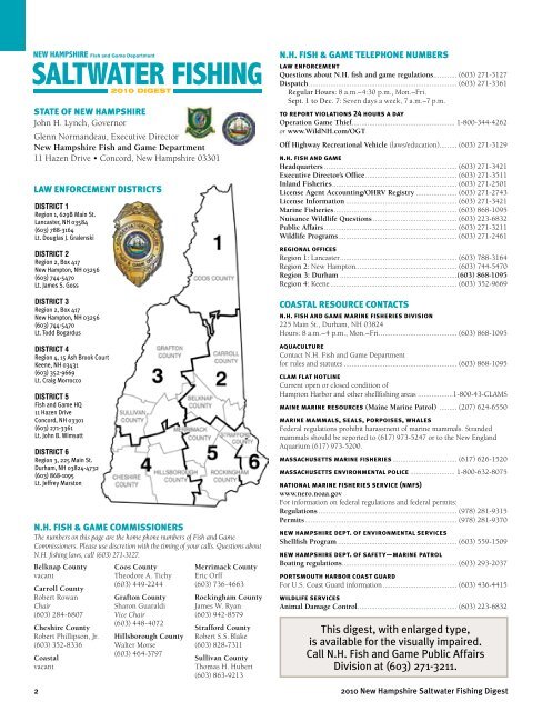 Official NH Digest of Regulations - New Hampshire Fish and Game ...