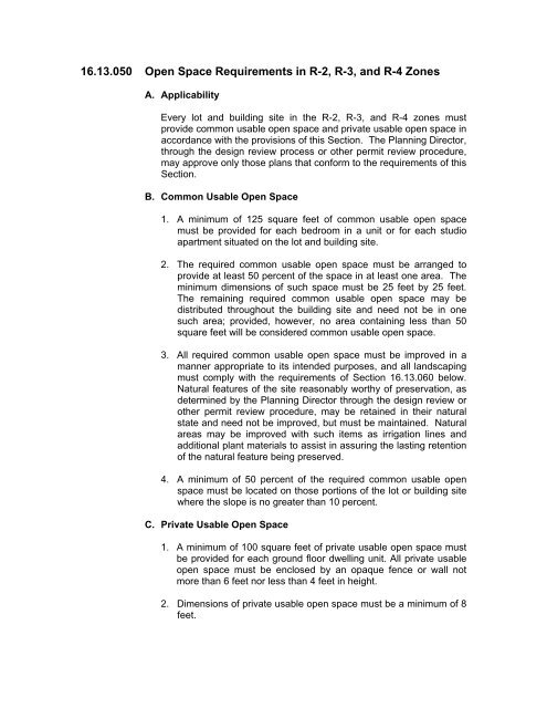 Residential Open Space Requirements - City of Santa Paula