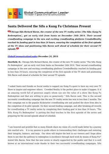 Santa Delivered the Sifu a Kung Fu Christmas Present