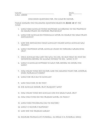 iliad questions 2 what is the role of women in the iliaddoes the poem contain any strong female characters, or do the acts and deeds of males dominate the work. iliad questions 2 what is the role of women in the iliaddoes the poem contain any strong female characters, or do the acts and deeds of males dominate the work.