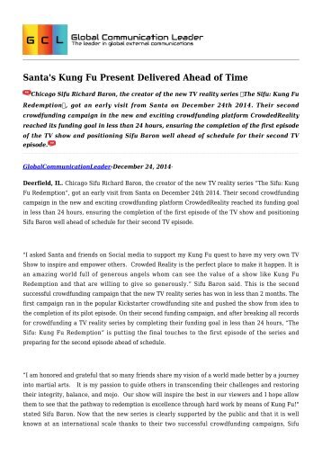 Santa's Kung Fu Present Delivered Ahead of Time