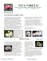 VIVA VIREYA! - Hawaii Chapter, American Rhododendron Society