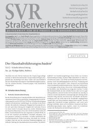 Der HaushaltsfÃ¼hrungsschaden. Teil 2 â Schadensberechnung - SVR