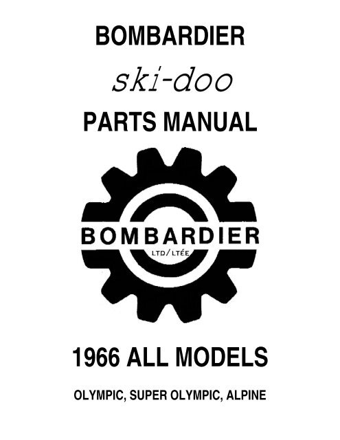 1966 Ski doo Parts List Vintage Snow