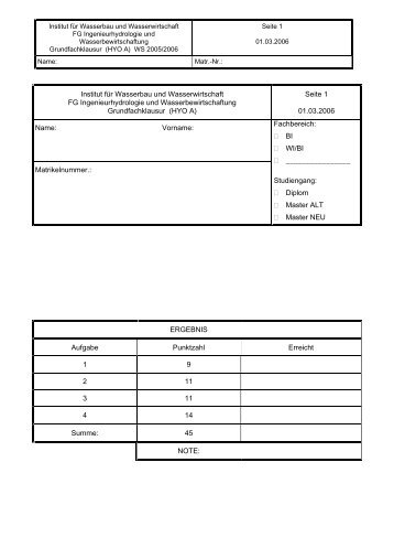 Seite 1 - Fachgebiet Ingenieurhydrologie und Wasserbewirtschaftung