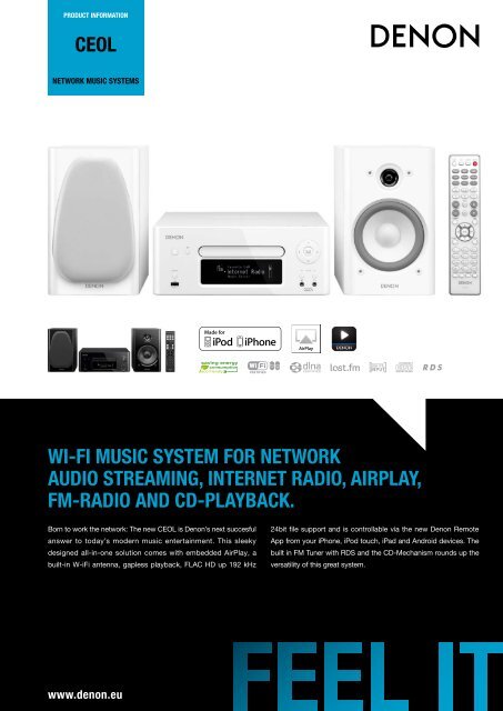 ceol wi-fi music system for network audio streaming ... - Denon