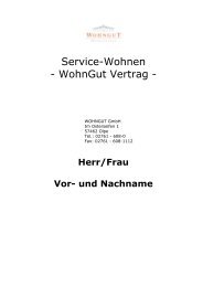 Service-Wohnen - WohnGut Vertrag - - Wohngut.de