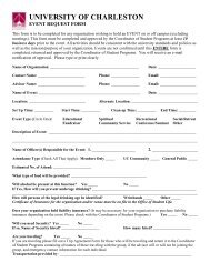 Off Campus Social Event Request Form - University of Charleston