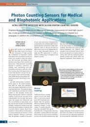 Photon Counting Sensors for Medical and Biophotonic Applications