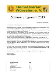 Sommerprogramm 2003 - Heimatverein WÃ¼rselen eV