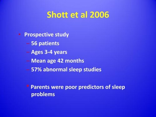 Obstructive Sleep Apnea Syndrome in Children