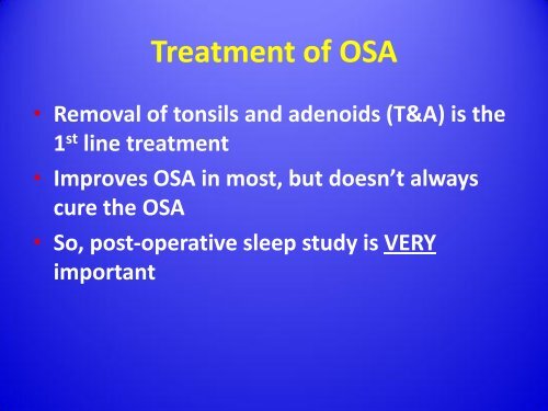 Obstructive Sleep Apnea Syndrome in Children