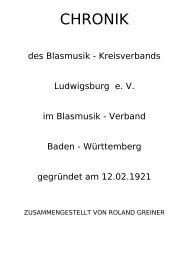 Chronik 1969 - 1990 - Blasmusik-Kreisverband Ludwigsburg