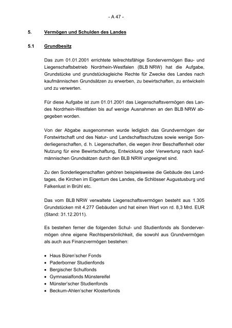 Finanzplanung 2012 bis 2016 mit Finanzbericht 2013 des Landes ...