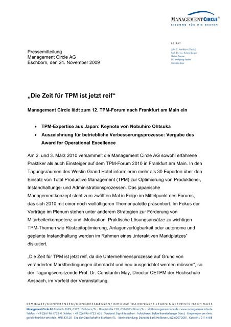 „Die Zeit für TPM ist jetzt reif“