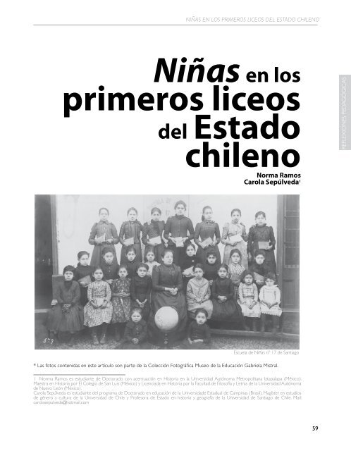 Niñasen los primeros liceos del Estado chileno - Revista Docencia