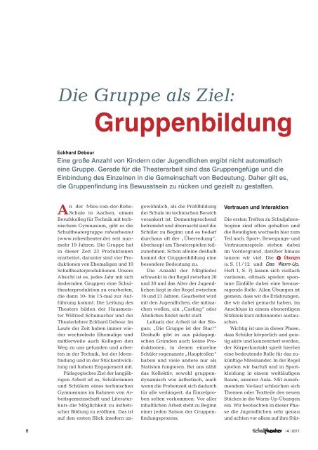 Die Gruppe als Ziel - Gruppenbildung - Mies-van-der-Rohe-Schule