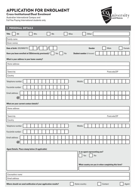 1. perSonAl DetAilS - Central Queensland University