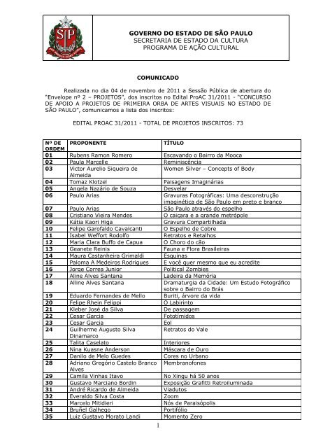 governo do estado de sÃ£o paulo secretaria de estado da cultura ...