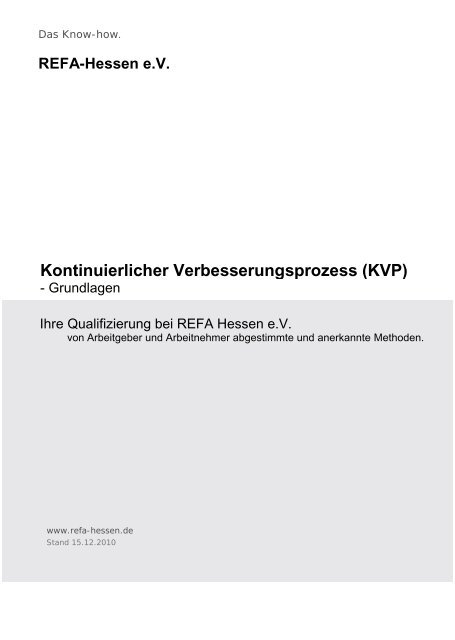 Kontinuierlicher Verbesserungsprozess (KVP) - REFA Hessen eV