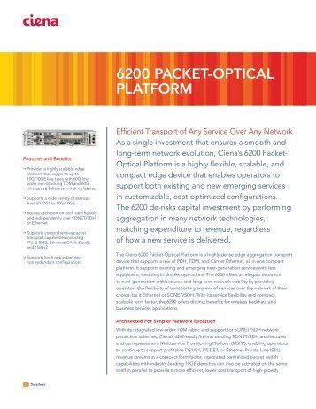 Ciena 6200 Data Sheet - LightRiver Technologies, Inc.