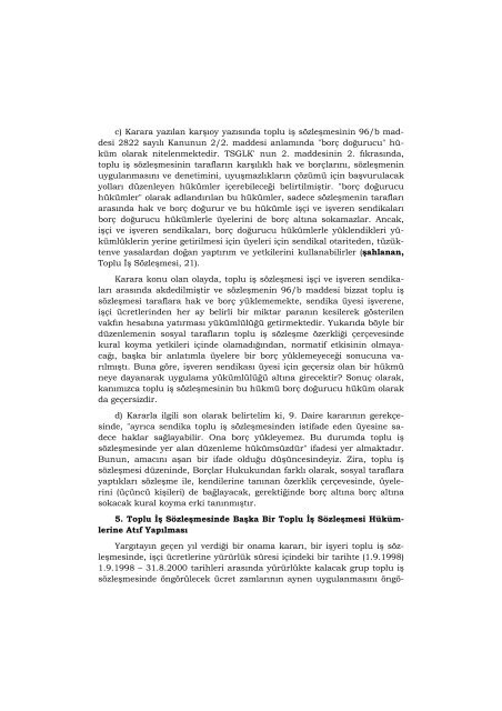 Yargıtayın İş Hukukuna İlişkin Kararlarının Değerlendirilmesi 2001 ...