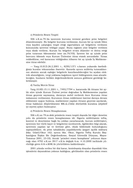 Yargıtayın İş Hukukuna İlişkin Kararlarının Değerlendirilmesi 2001 ...