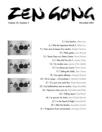 Volume 10, NumÃ©ro 2 - Montreal Zen Center