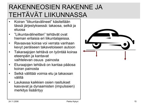 KOIRAN RAKENNE JA LIIKUNTA