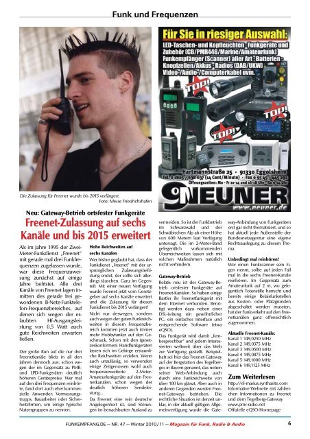 Das unabhängige News-Magazin für Funk, Radio ... - Radio-Scanner