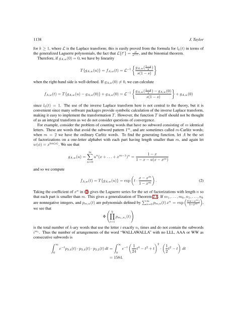 Counting words with Laguerre polynomials - liafa