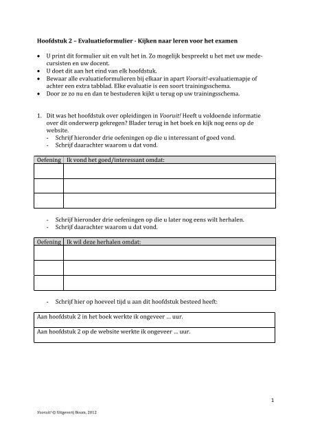 Evaluatieformulier hoofdstuk 2  NT2.nl