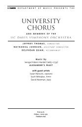 university chorus - UC Davis University Chorus and Chamber Singers