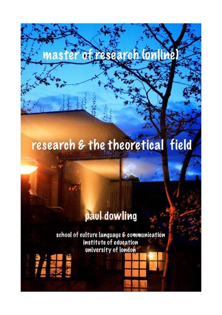 Research and the Theoretical Field - Pauldowling.me