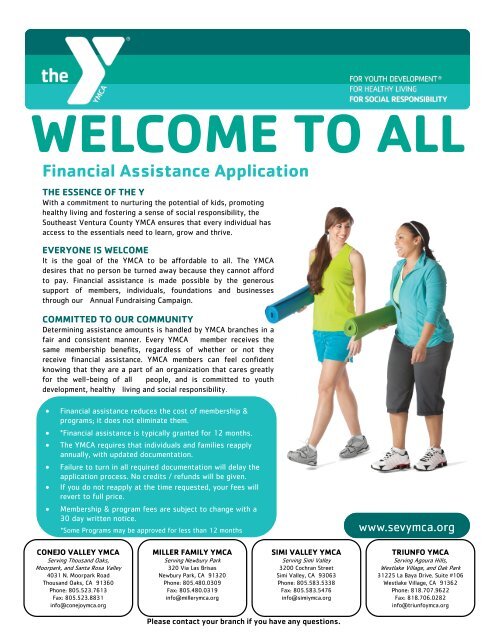 Financial Assistance Application - YMCA of Southeast Ventura County