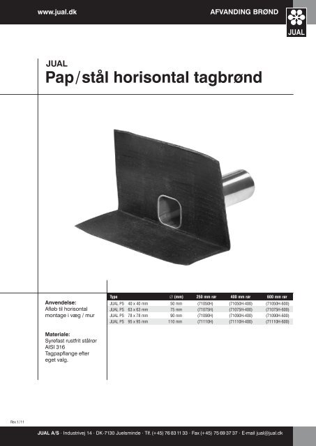 Pap / stÃ¥l horisontal tagbrÃ¸nd - JUAL