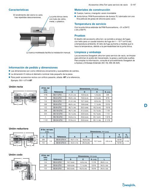 Accesorios Ultra-Torr para Servicio de VacÃ­o (MS-01-32 ... - Swagelok