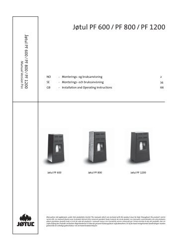 JÃ¸tul PF 600 / PF 800 / PF 1200 - JÃ¸tul stoves and fireplaces