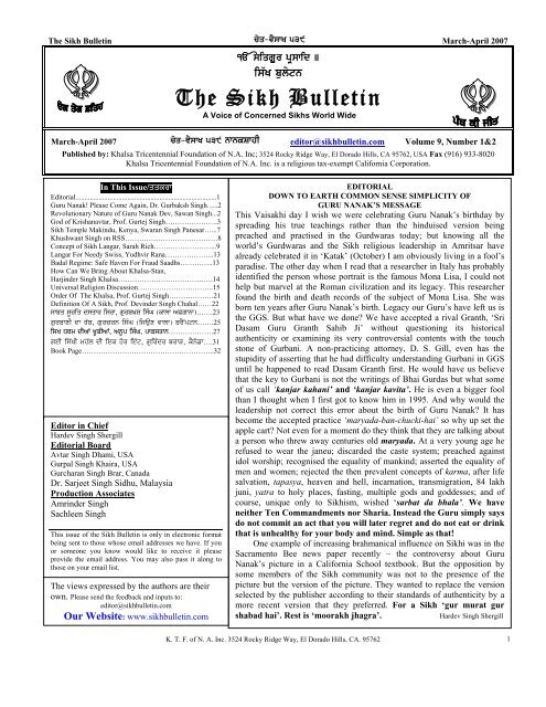 The Sikh Bulletin