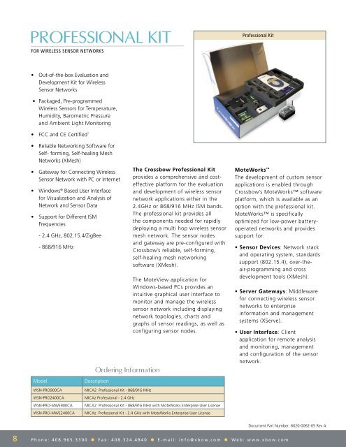 Crossbow 2007 Wireless Product Catalog