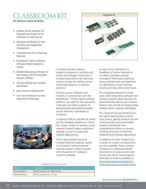 Crossbow 2007 Wireless Product Catalog