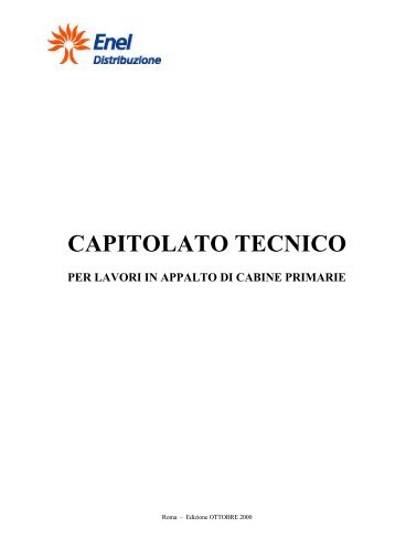 Capitolato Tecnico per lavori in appalto di Cabine ... - Fornitori - Enel