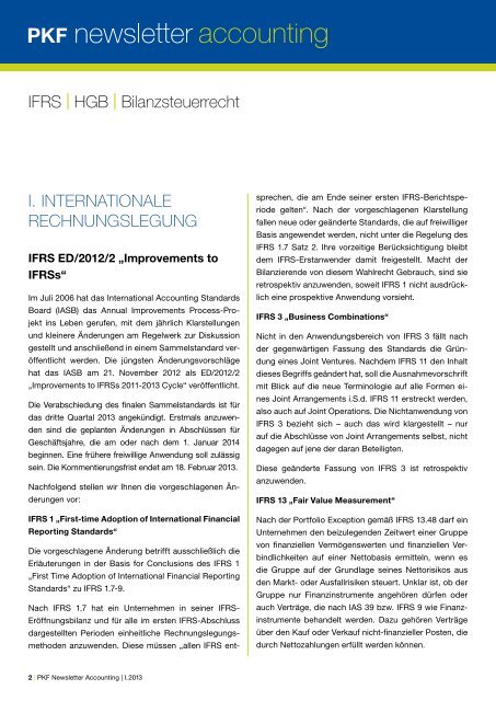 PKF Newsletter Accounting 1/2013