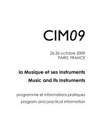 programme dÃ©taillÃ© - 5th Conference on Interdisciplinary Musicology