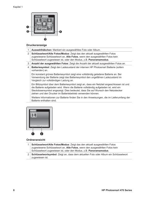 Benutzerhandbuch HP Photosmart 470 Series - Hewlett Packard