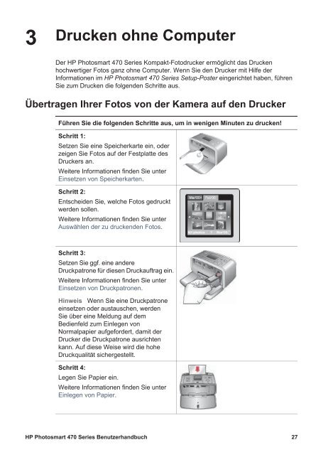 Benutzerhandbuch HP Photosmart 470 Series - Hewlett Packard