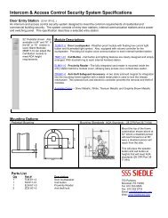 Intercom & Access Control Security System Specifications - FAST Spec