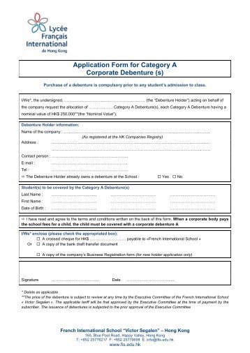 Application Form - Category A - LycÃ©e franÃ§ais international Victor ...