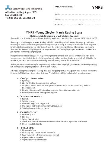 YMRS -Young Ziegler Mania Rating Scale